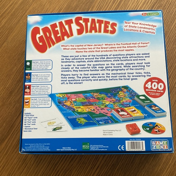 New Great States Board Game With 400 Question Cards - Picture 3 of 6